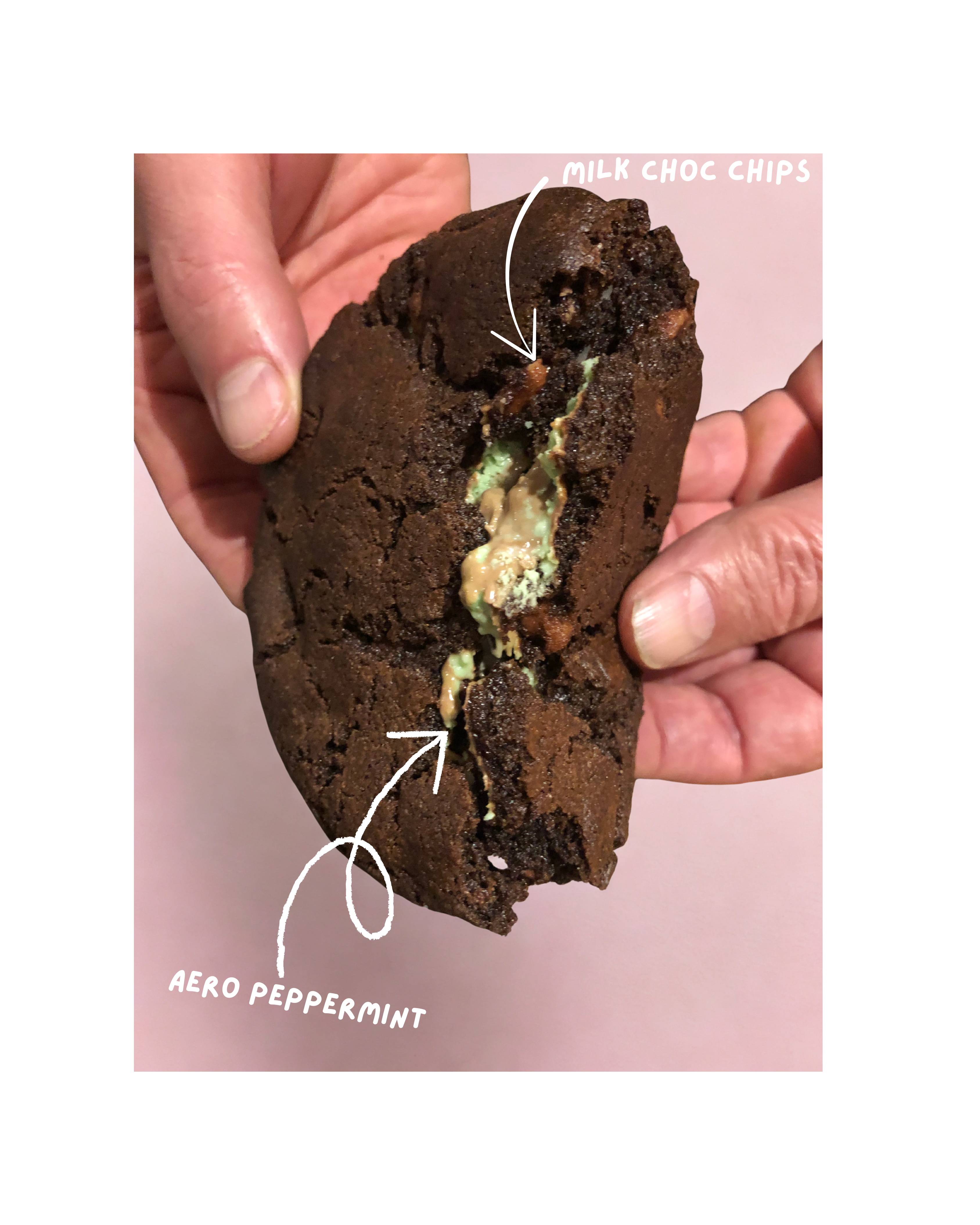 Double choc & Aero peppermint cookies - box of 6