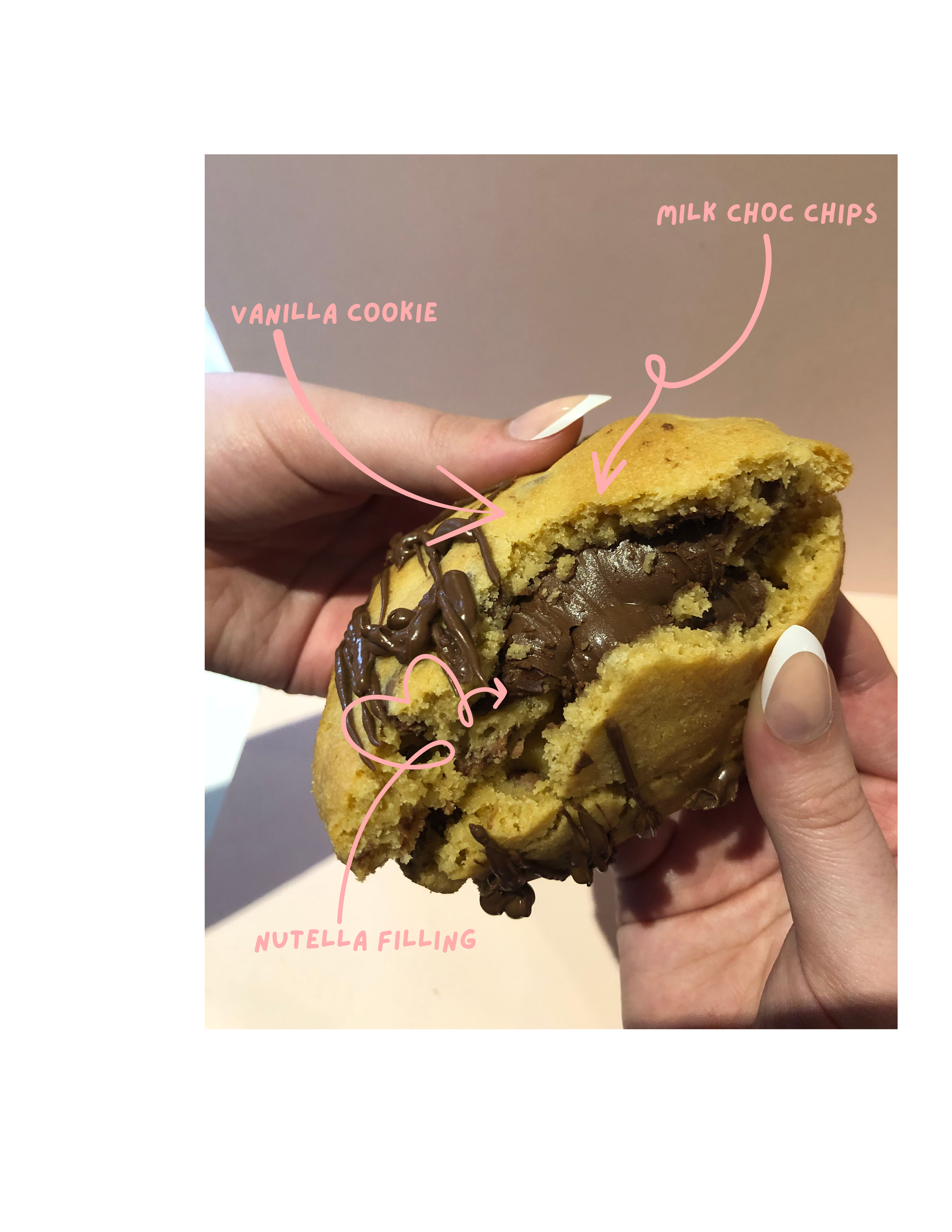 Choc chip Nutella cookies - box of 4